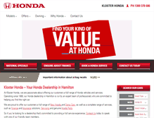 Tablet Screenshot of klosterhonda.com.au